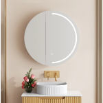Athena 750mm LED Round Wall-Hung Shaving Cabinet